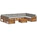 Set divani con cuscino 10 pcs Grigio Naturale e Chiaro - Foto miniatura 1