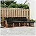 Set di divani da esterno con cuscino 5 pcs Naturale e Nero - Foto miniatura 2