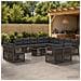Set Divano da Giardino 14 pz Grigio e Grigio Scuro polyrattan - Foto miniatura 3