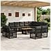Set Divano da Giardino 13 pz Nero e Grigio scuro polyrattan - Foto miniatura 5
