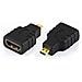 Adattatore da Micro HDMI M a HDMI F 19 Pin nero - Foto miniatura 1