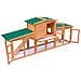 Grande Gabbia Coniglio Per Piccoli Animali Domestici Con Tetto Legno - Foto miniatura 4