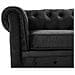 Divano Vintage A 3 Posti In Tessuto Nero Chesterfield - Foto miniatura 21