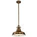 Sospensione A Soffitto A Cupola A 1 Luce Ottone Invecchiato, E27 - Foto miniatura 1