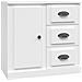 Credenza Bianca 70x35,5x67,5 Cm In Legno Multistrato - Foto miniatura 2