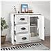 Credenza Bianca 70x35,5x67,5 Cm In Legno Multistrato - Foto miniatura 3