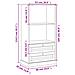 Libreria Vigo 60x35x114,5 Cm In Legno Massello Di Pino Grigio - Foto miniatura 2