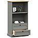 Libreria Vigo 60x35x114,5 Cm In Legno Massello Di Pino Grigio - Foto miniatura 4