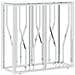 Tavolino Consolle Argento 70x30x70 Cm In Acciaio Inox E Vetro - Foto miniatura 2