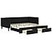 Divano Letto Estraibile Con Cassetti Nero 100x200 Cm In Velluto - Foto miniatura 1