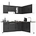 Set Mobili Da Cucina 11 Pz Lucca Neri Legno Multistrato - Foto miniatura 1