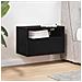Comodino A Muro Nero 45x26x28,5 Cm - Foto miniatura 3