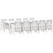 Set da pranzo da giardino  11 pezzi con cuscini bianchi in polyrattan, Tavolo da giardino  bianco 150x100x73 cm in polyrattan, Sedie da giardino  con cuscini 2 pcs bianche in polyrattan, Sedie da giardino  con cuscini 4 pcs bianche in polyrattan - Foto miniatura 1