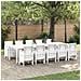 Set da pranzo da giardino  11 pezzi con cuscini bianchi in polyrattan, Tavolo da giardino  bianco 150x100x73 cm in polyrattan, Sedie da giardino  con cuscini 2 pcs bianche in polyrattan, Sedie da giardino  con cuscini 4 pcs bianche in polyrattan - Foto miniatura 2
