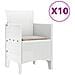 Set da pranzo da giardino  11 pezzi con cuscini bianchi in polyrattan, Tavolo da giardino  bianco 150x100x73 cm in polyrattan, Sedie da giardino  con cuscini 2 pcs bianche in polyrattan, Sedie da giardino  con cuscini 4 pcs bianche in polyrattan - Foto miniatura 5