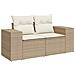 Divano da Giardino con Cuscini a 2 Posti Beige in Polyrattan - Foto miniatura 1