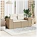 Divano da Giardino con Cuscini a 2 Posti Beige in Polyrattan - Foto miniatura 3