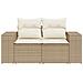 Divano da Giardino con Cuscini a 2 Posti Beige in Polyrattan - Foto miniatura 4