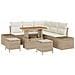 Set Divano da Giardino  da 8 Pezzi con Cuscini Beige Polyrattan Acacia, Divano da Giardino  a 2 Posti con Cuscini Beige Polyrattan, Set da Pranzo da Giardino  da 3 Pezzi con Cuscini Beige Polyrattan Acacia - Foto miniatura 1