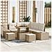 Set Divano da Giardino  da 8 Pezzi con Cuscini Beige Polyrattan Acacia, Divano da Giardino  a 2 Posti con Cuscini Beige Polyrattan, Set da Pranzo da Giardino  da 3 Pezzi con Cuscini Beige Polyrattan Acacia - Foto miniatura 2