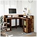 Scrivania con Luci LED Legno Antico 130x130x91 cm in Truciolato - Foto miniatura 4