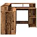 Scrivania con Luci LED Legno Antico 130x130x91 cm in Truciolato - Foto miniatura 7