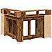 Scrivania con Luci LED Legno Antico 130x130x91 cm in Truciolato - Foto miniatura 8