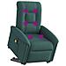 Poltrona Alzapersona Massaggiante Elettrica Verde Scuro Tessuto - Foto miniatura 2