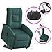 Poltrona Alzapersona Massaggiante Elettrica Verde Scuro Tessuto - Foto miniatura 9