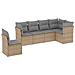 Set Divano da Giardino 6 pz con Cuscini Beige in Polyrattan - Foto miniatura 1