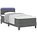 Letto con Rete a Molle con Materasso & LED Grigio Scuro 90x190 cm Tessuto - Foto miniatura 1