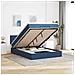 Pouf Letto con Materasso e LED Blu 140x190 cm - Foto miniatura 2