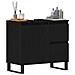 Mobile bagno vitaXL Nero Rovere 65x33x60 cm Legno ingegnerizzato - Foto miniatura 3