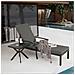 Mobili Da Salotto Con Chaise Longue, Con Cuscino In Cotone Impermeabile Grigio, Alluminio Resistente Alla Ruggine Reclinabile Regolabile (1 Pz) - Foto miniatura 1
