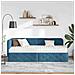 Cornice del letto ad angolo Blu 80 x 200 cm Velluto - Foto miniatura 4