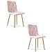 Sedia TYRA - Elegante velluto rosa chiaro per soggiorno x2 - Foto miniatura 1