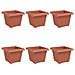 Vaso quadrato per fiori 6 pcs Rosso Mattone 23 x 23 x 17,5 cm - Foto miniatura 1