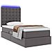 Letto con contenitore e LED Grigio 90 x 200 cm Pelle Sintetica - Foto miniatura 3