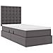 Letto con contenitore e LED Grigio 90 x 200 cm Pelle Sintetica - Foto miniatura 6