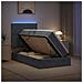 Letto con contenitore LED e materasso Grigio Scuro 90 x 200 cm - Foto miniatura 4