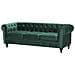 Divano Vintage A 3 Posti In Tessuto Verde Chesterfield - Foto miniatura 15