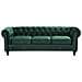 Divano Vintage A 3 Posti In Tessuto Verde Chesterfield - Foto miniatura 13