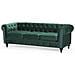 Divano Vintage A 3 Posti In Tessuto Verde Chesterfield - Foto miniatura 16