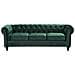 Divano Vintage A 3 Posti In Tessuto Verde Chesterfield - Foto miniatura 19