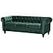 Divano Vintage A 3 Posti In Tessuto Verde Chesterfield - Foto miniatura 10