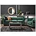 Divano Vintage A 3 Posti In Tessuto Verde Chesterfield - Foto miniatura 14