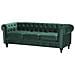 Divano Vintage A 3 Posti In Tessuto Verde Chesterfield - Foto miniatura 21