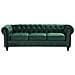 Divano Vintage A 3 Posti In Tessuto Verde Chesterfield - Foto miniatura 1