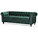 Divano Vintage A 3 Posti In Tessuto Verde Chesterfield - Foto miniatura 4