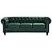 Divano Vintage A 3 Posti In Tessuto Verde Chesterfield - Foto miniatura 7